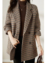 Women's Wool-Effect Houndstooth Blazer Coat