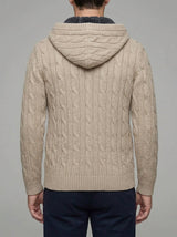 Men's Wool-Feel Zip Jumper - Fleece-Lined Knitted Pullover