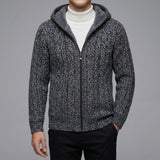 Men's Wool-Feel Zip Jumper - Fleece-Lined Knitted Pullover