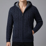 Men's Wool-Feel Zip Jumper - Fleece-Lined Knitted Pullover