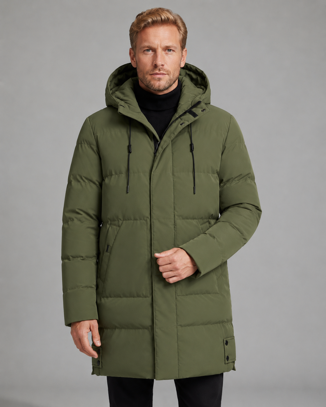 Men's Longline Hooded Puffer Coat