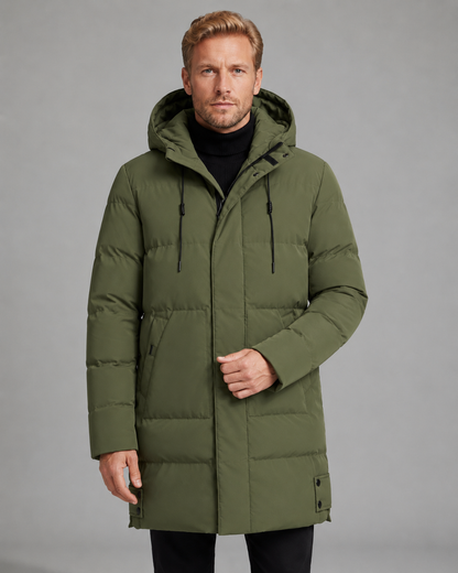 Men's Longline Hooded Puffer Coat