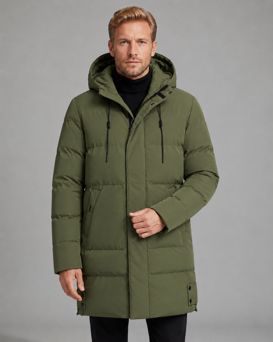 Men's Longline Hooded Puffer Coat