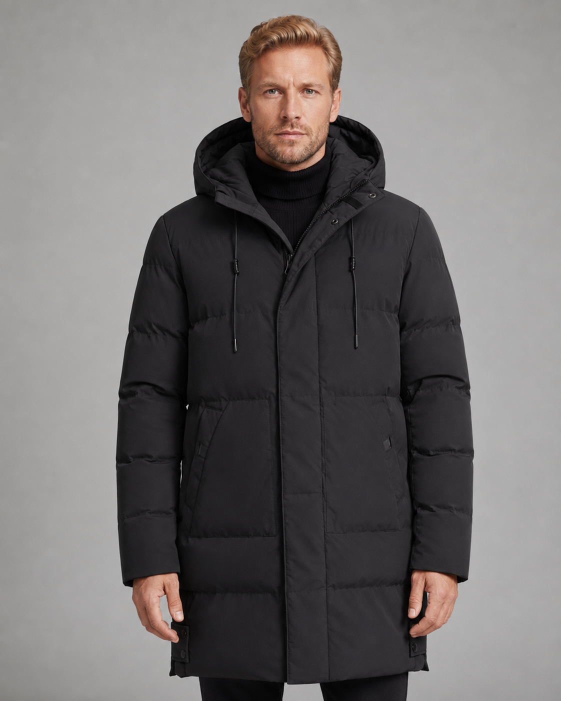 Men's Longline Hooded Puffer Coat