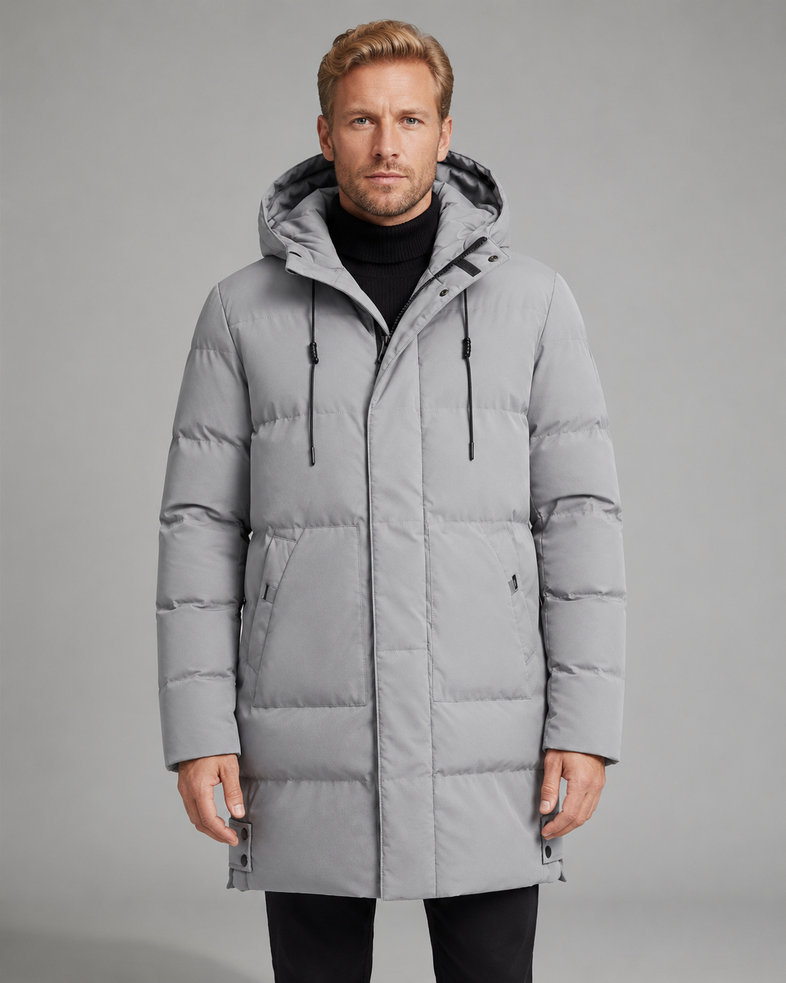Men's Longline Hooded Puffer Coat
