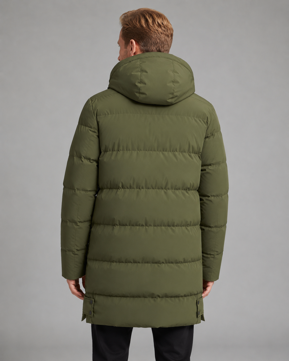 Men's Longline Hooded Puffer Coat