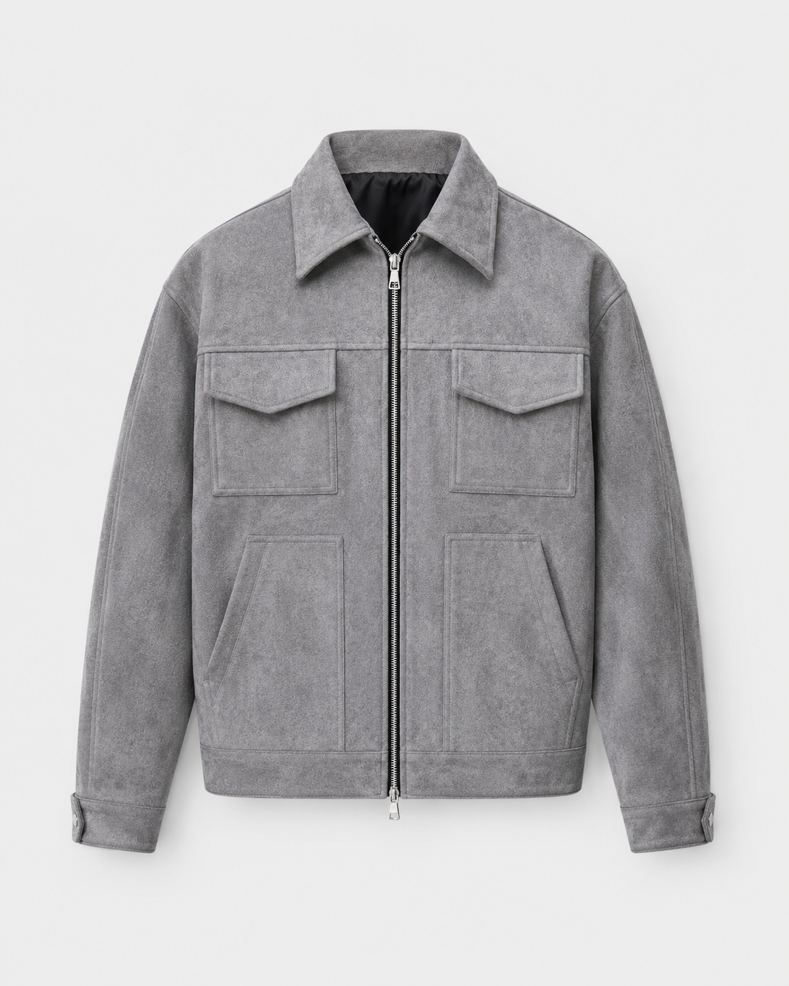 Men's Suede-Look Utility Zip Jacket