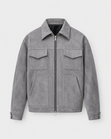 Men's Suede-Look Utility Zip Jacket