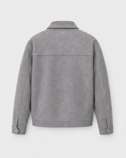 Men's Suede-Look Utility Zip Jacket