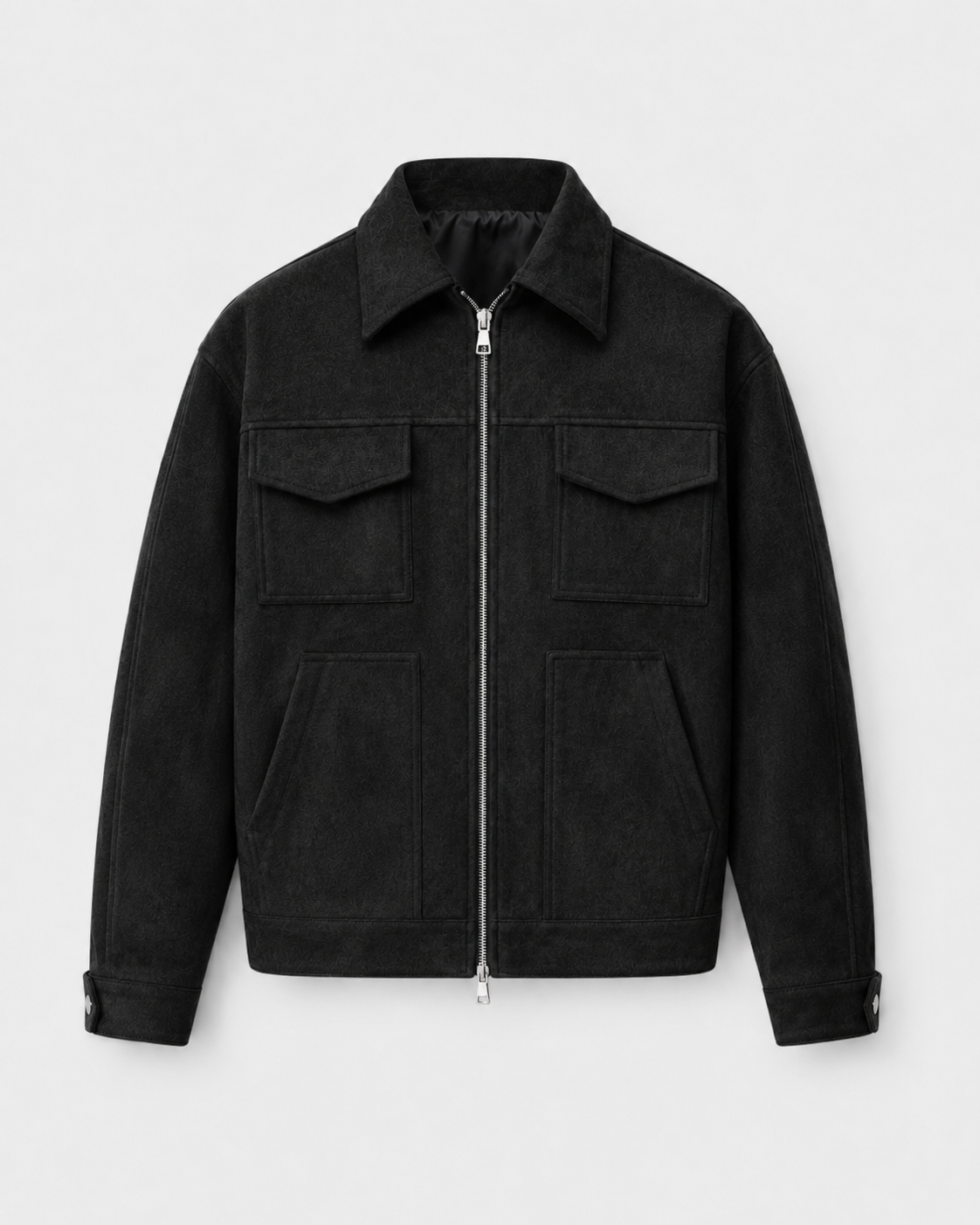 Men's Suede-Look Utility Zip Jacket
