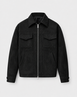 Men's Suede-Look Utility Zip Jacket
