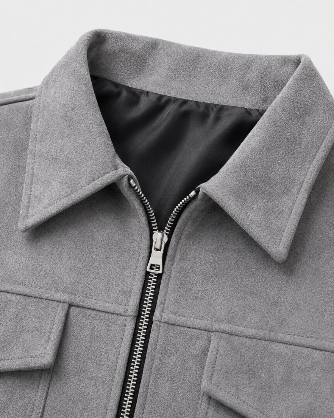Men's Suede-Look Utility Zip Jacket
