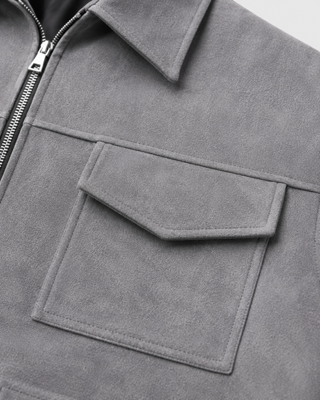 Men's Suede-Look Utility Zip Jacket