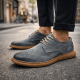 Men's Suede Wingtip Brogue Lace-Up Shoes