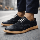 Men's Suede Wingtip Brogue Lace-Up Shoes