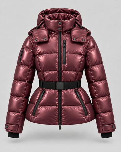 Women's Hooded Belted Puffer Jacket