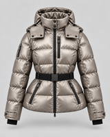 Women's Hooded Belted Puffer Jacket