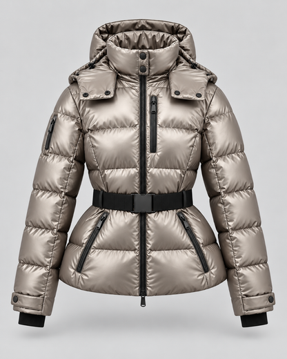 Women's Hooded Belted Puffer Jacket