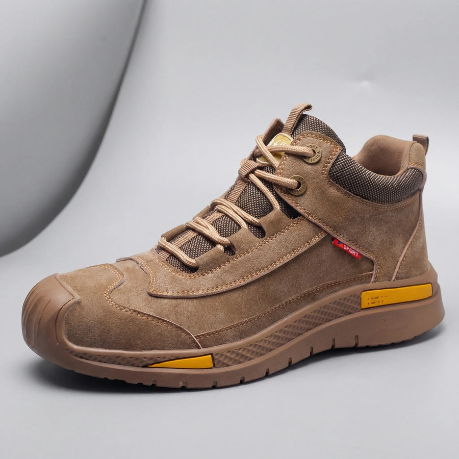 Men's Mid-Top Toe Cap Lace-Up Work Boots