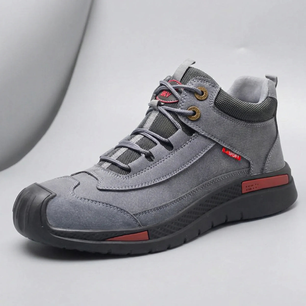 Men's Mid-Top Toe Cap Lace-Up Work Boots