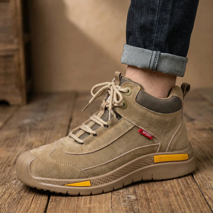 Men's Mid-Top Toe Cap Lace-Up Work Boots