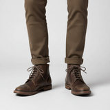 Men's Retro Cap Toe Lace-Up Ankle Boots