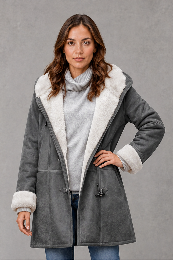 Women's Fleece-Lined Coat - Warm Everyday Winter Jacket